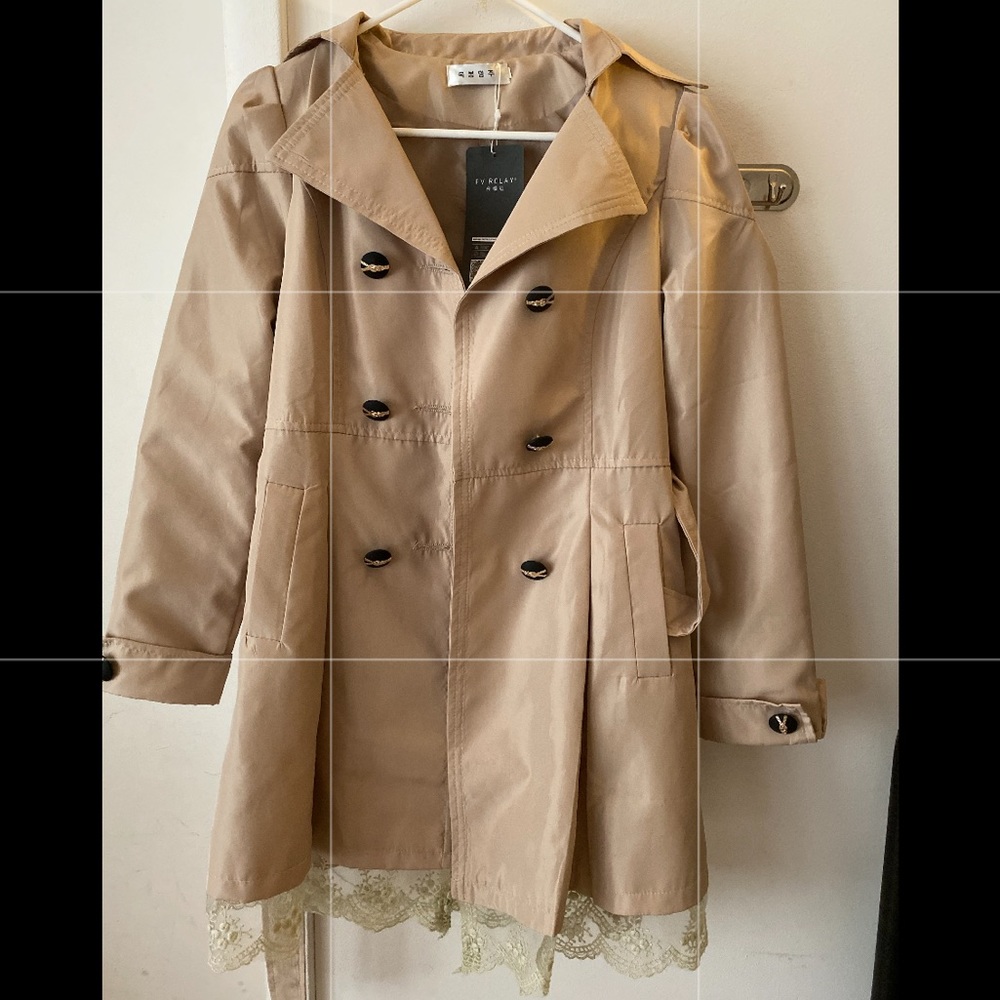 Korean fashion rainproof trench coat jacket women